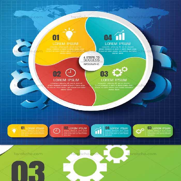 وکتور اینفوگرافیک دایره ای | گرافیک با طعم تربچه