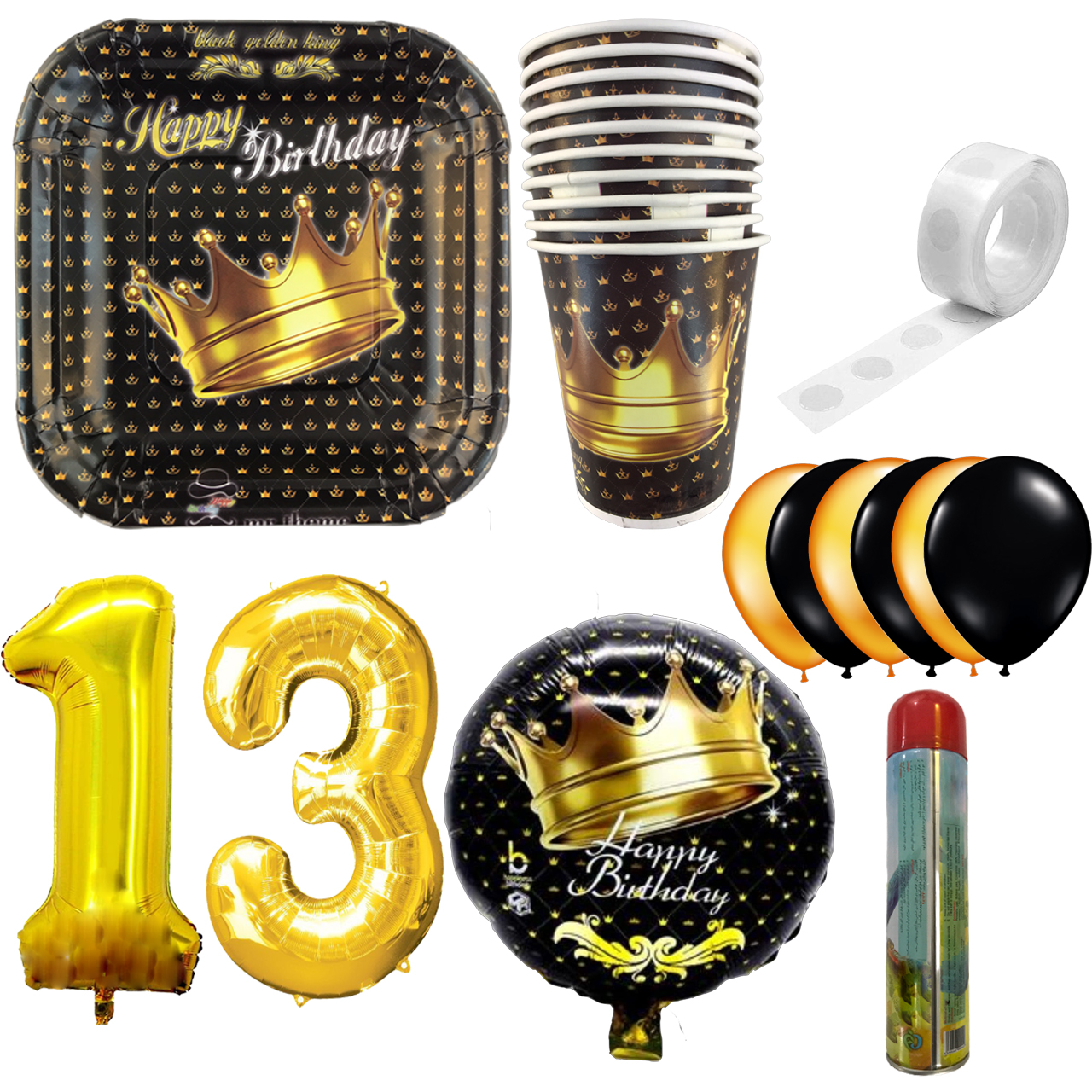 مجموعه 30 عددی تم تولد مستر تم طرح تاج کینگ کد 13