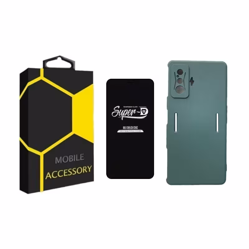 کاور مدل silicon مناسب برای گوشی موبایل شیائومی Poco F4 GT به همراه محافظ صفحه نمایش 