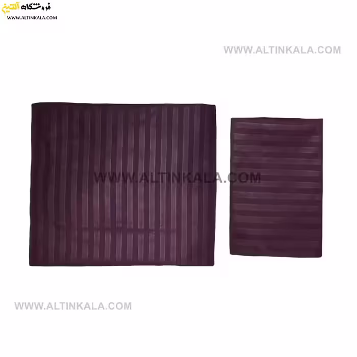 سرویس ملحفه کشدوز یکنفره دوتکه 120×200 طرح هتلی بادمجانی
