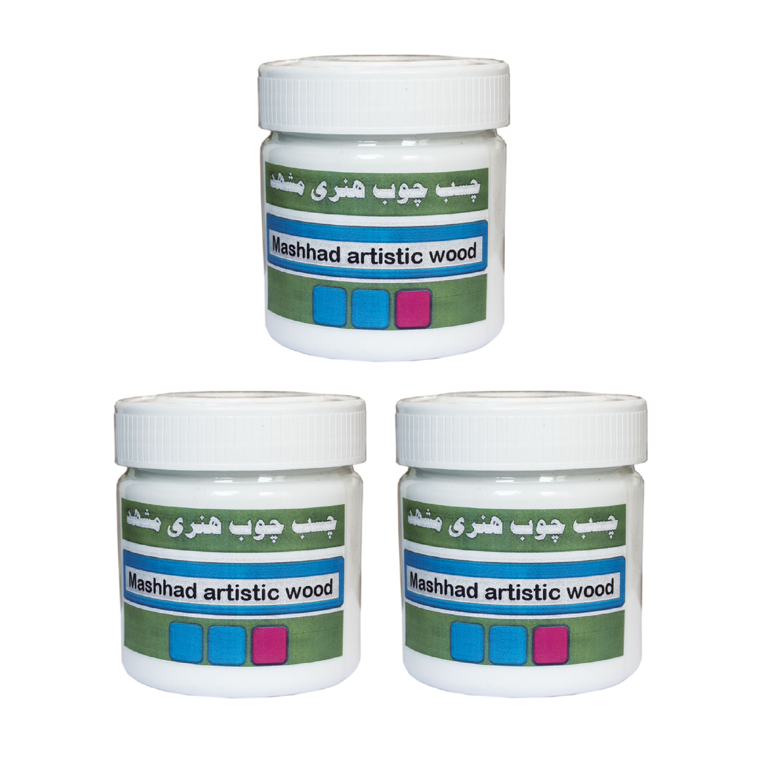 چسب چوب هنری مشهد مدل M-240-3 حجم 240 میلی لیتر مجموعه 3 عددی