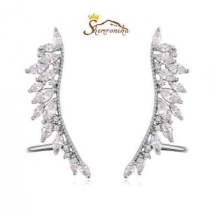 گوشواره زنانه روی گوشی کریستال اتریش سیلور کد 11407
