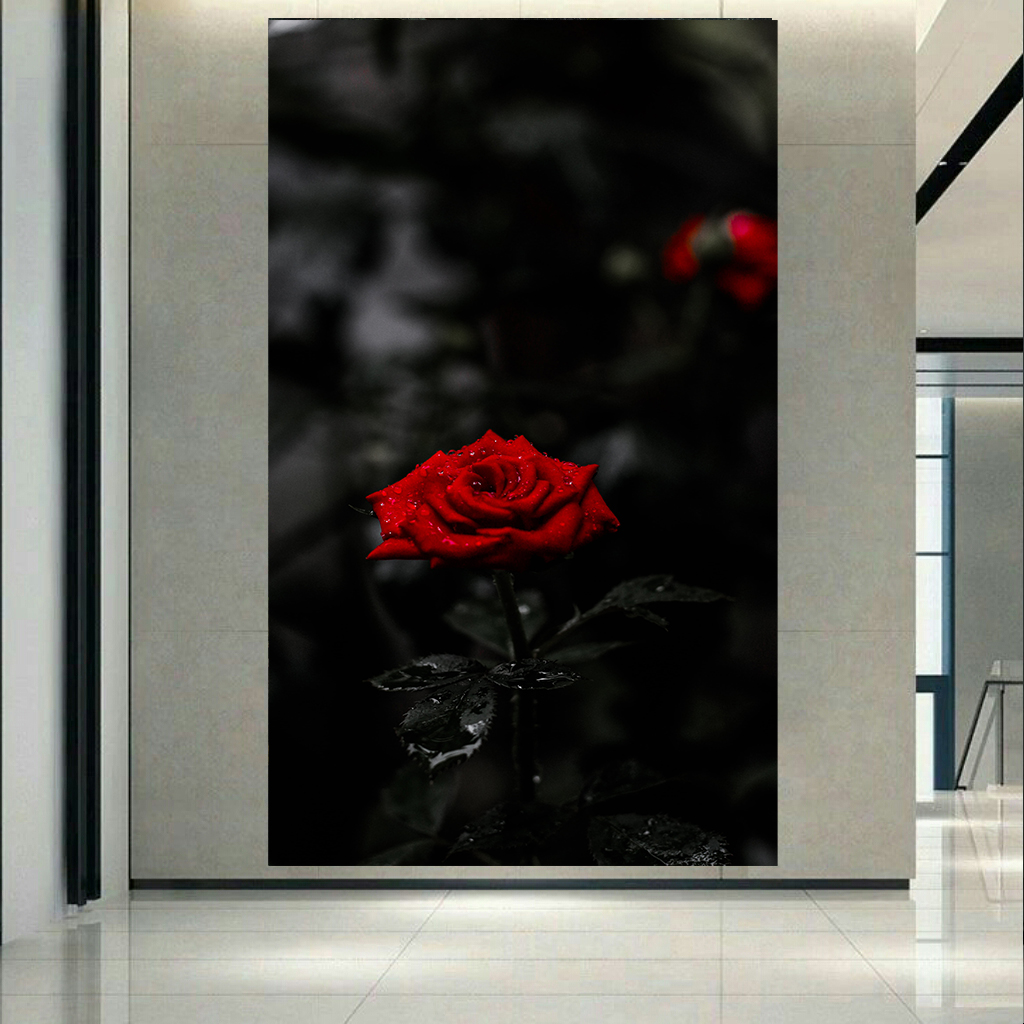 تابلو بوم طرح گل رز مدل Amoled Rose کد AR2759