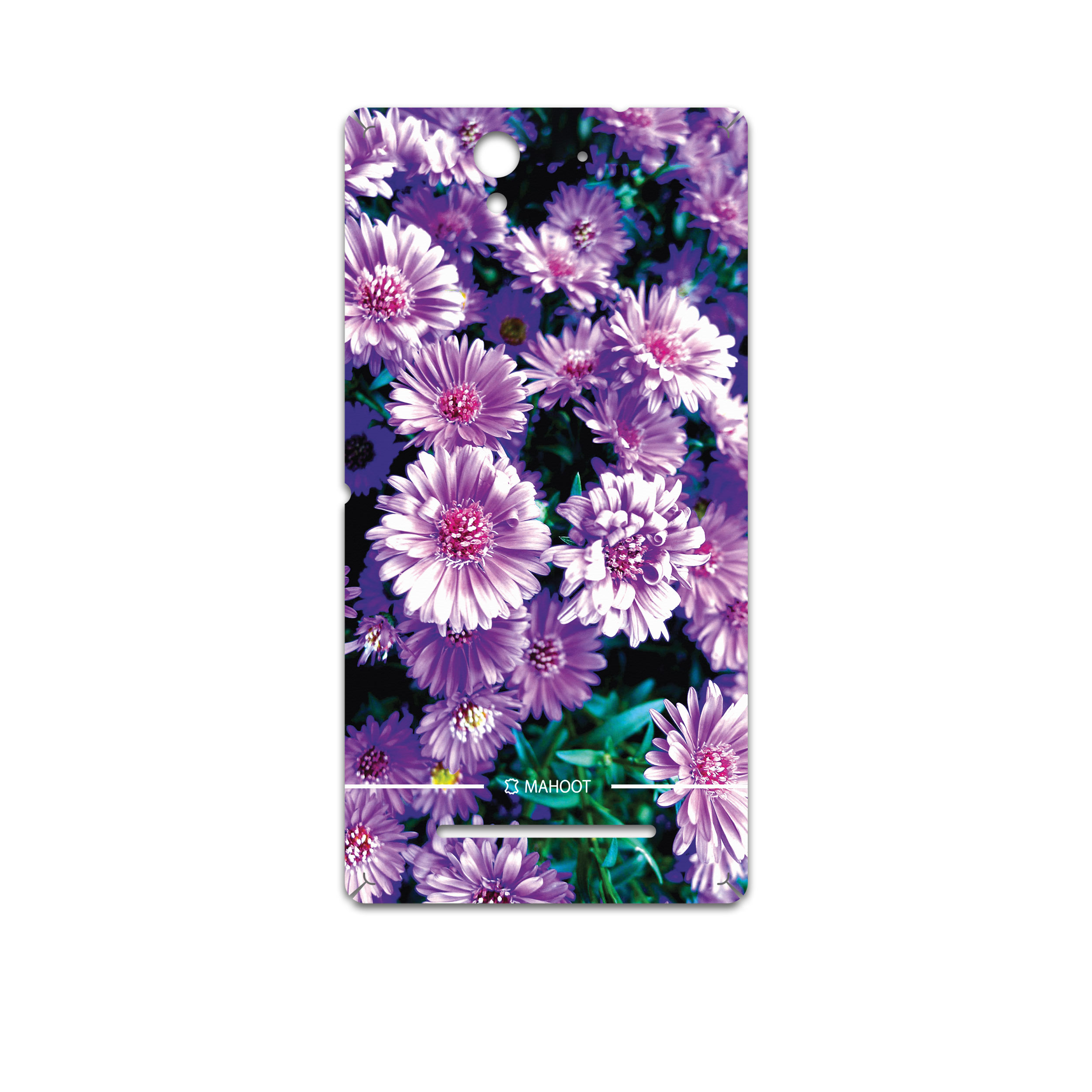 برچسب پوششی ماهوت مدل Purple-Flower مناسب برای گوشی موبایل سونی Xperia C3 Dual