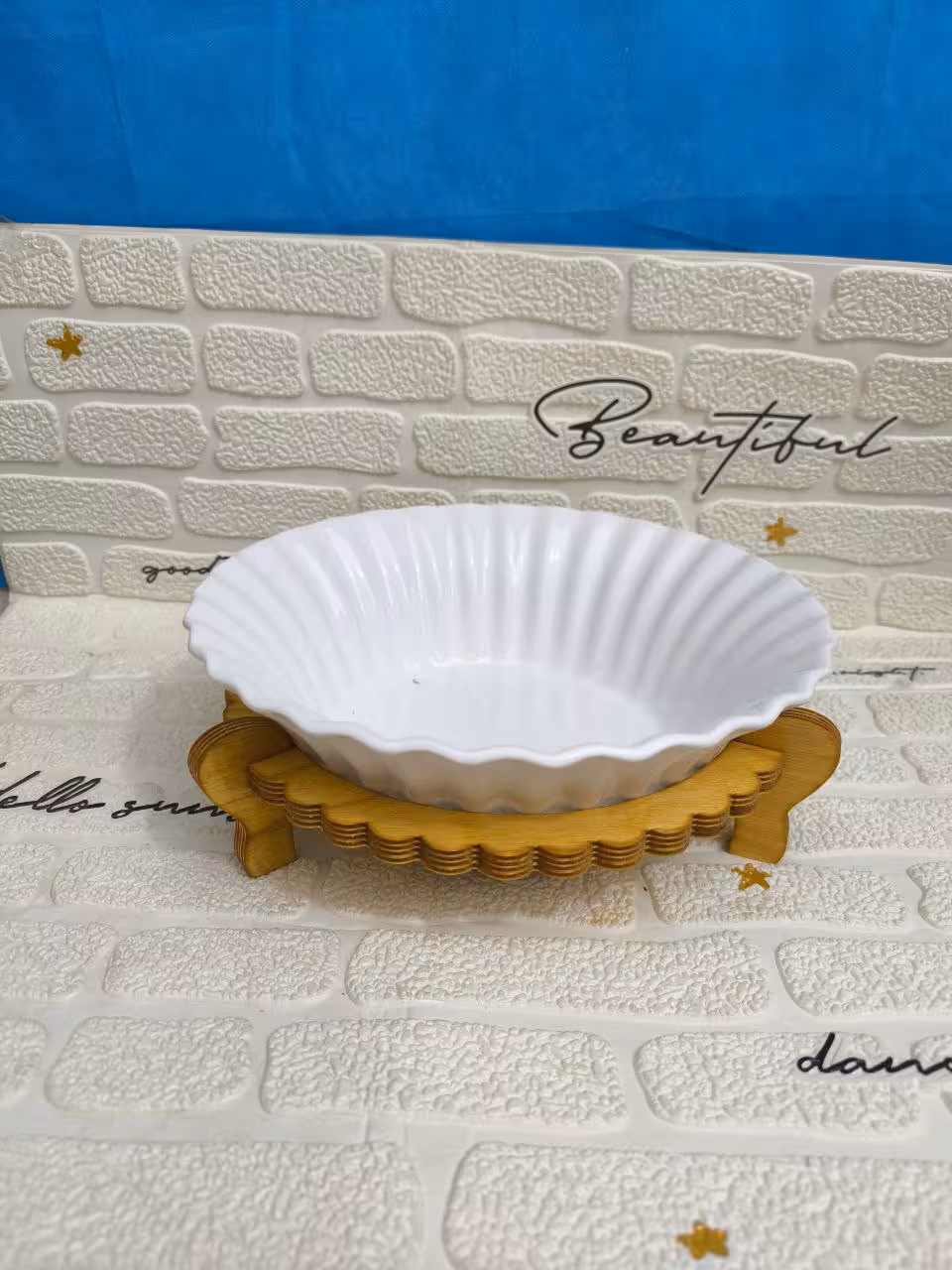 کاسه سرو طرح خورشیدی زیرچوب (سالاد خوری میوه خوری)