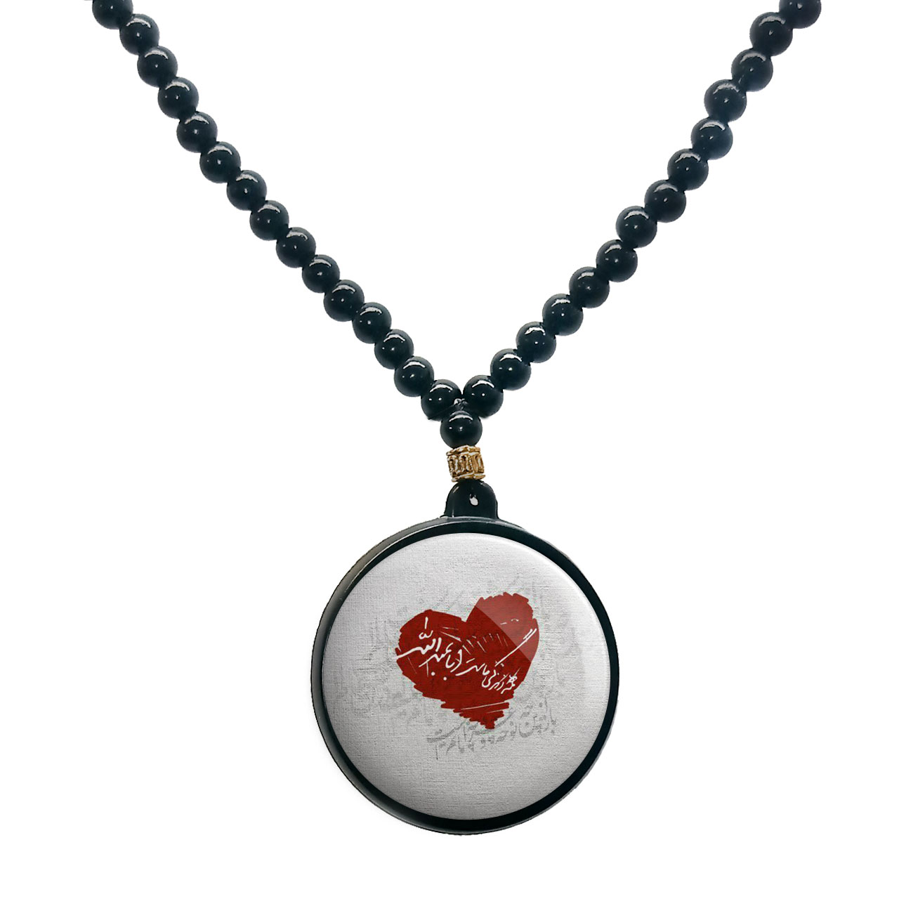 گردنبند پرمانه طرح امام حسین کد pmd.23565 مدل دو طرفه