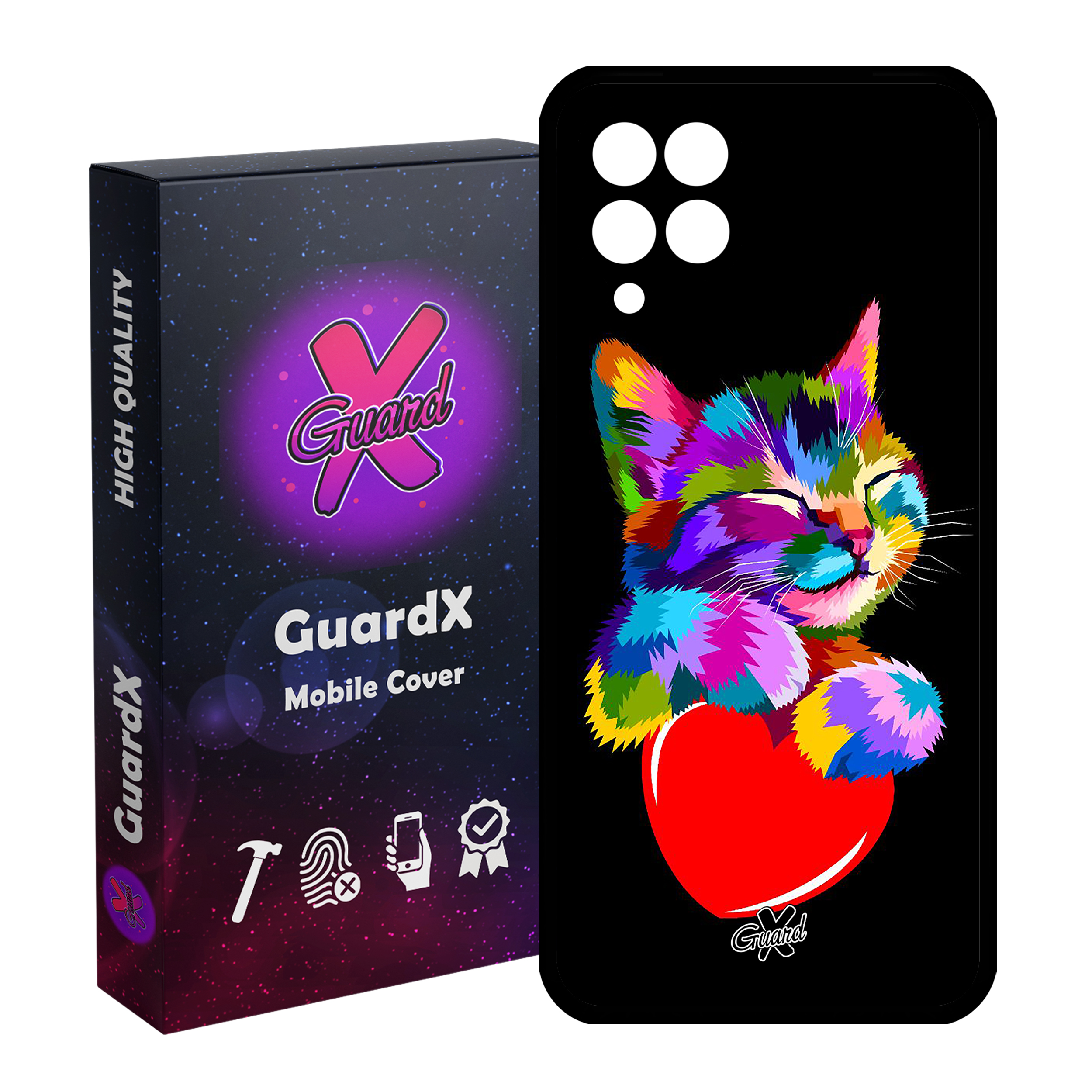 کاور گارد ایکس طرح گربه مدل Glass10269 مناسب برای گوشی موبایل سامسونگ Galaxy A12