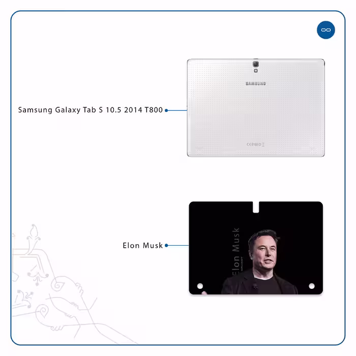برچسب پوششی ماهوت مدل Elon Musk مناسب برای تبلت سامسونگ Galaxy Tab S 10.5 2014 T800