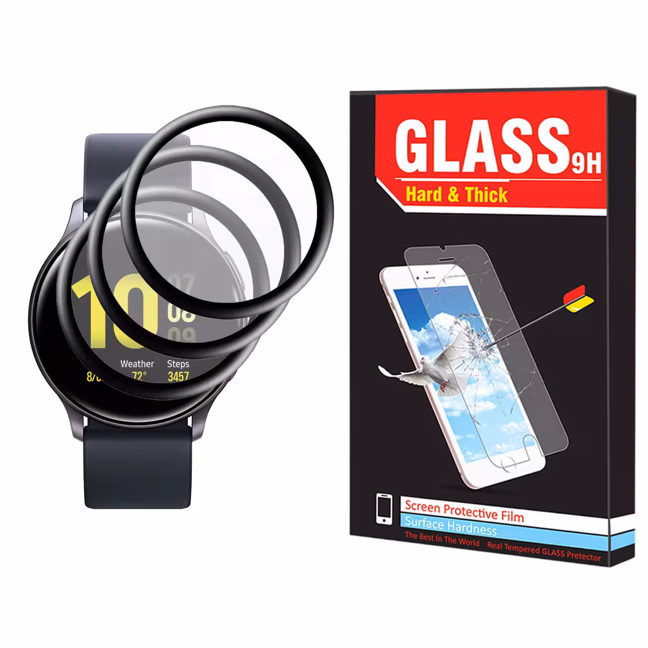 محافظ صفحه نمایش نانو هارد اند تیک مدل NHT مناسب برای ساعت هوشمند سامسونگ Galaxy Watch Active 44mm بسته سه عددی