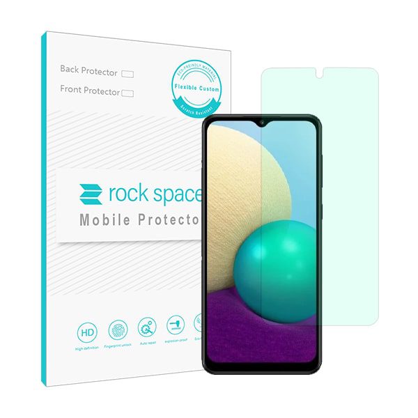 گلس سامسونگ A02 مدل نانو هیدروژل گرین لایت برند راک اسپیس کد S