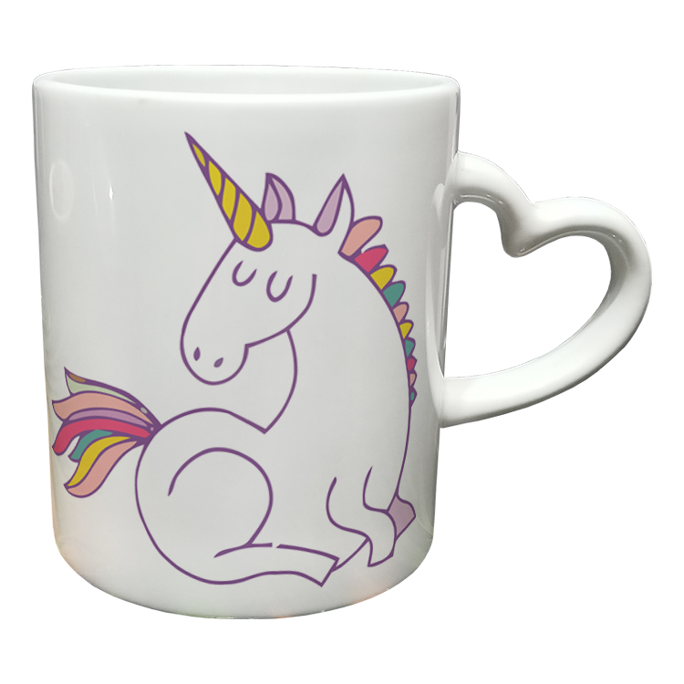 ماگ مدل دسته قلبی طرح یونیکورن کد 33