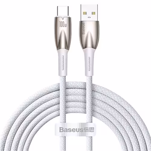 کابل شارژ تایپ سی 6 آمپر 100 واتی بیسوس Baseus Glimmer Type C Data Cable CADH000402
