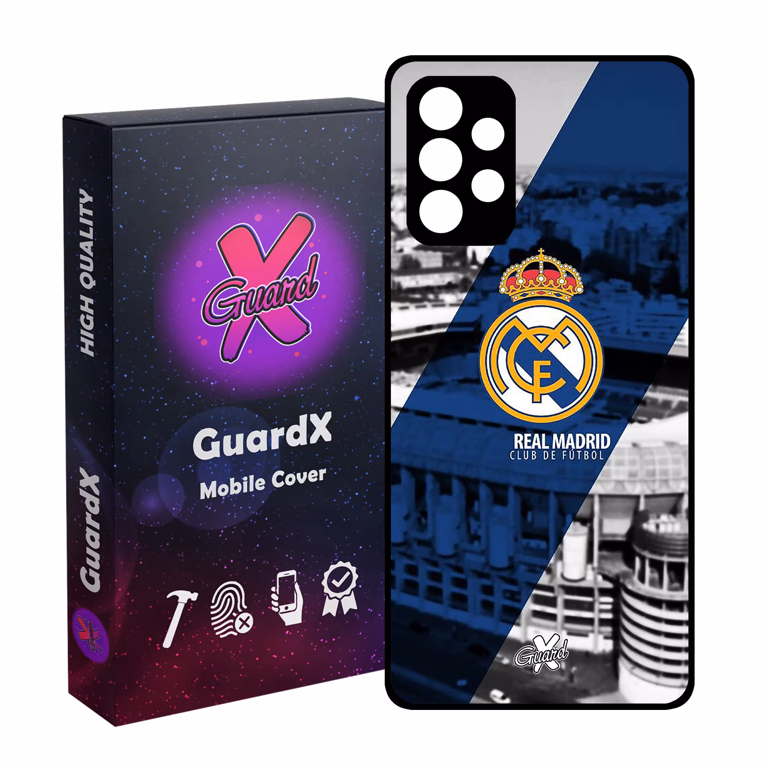 کاور گارد ایکس طرح Real Madrid مدل Glass10054 مناسب برای گوشی موبایل سامسونگ Galaxy A32 4G