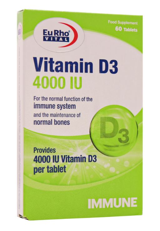 قرص ویتامین D3 4000 واحد یوروویتال 60 عدد