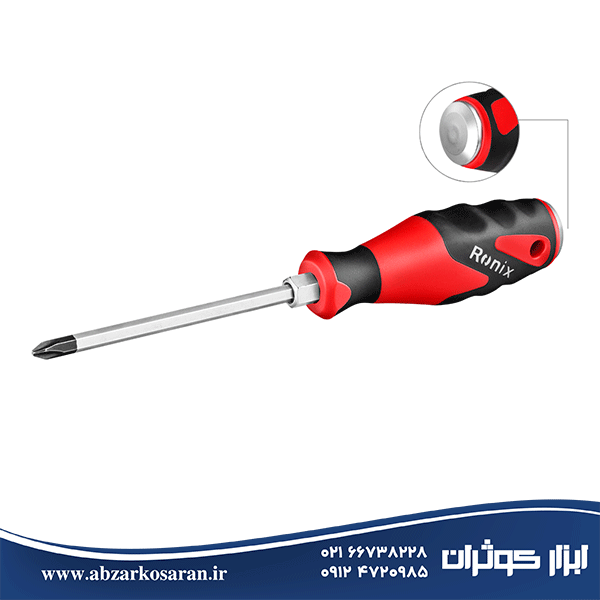 پیچ گوشتی تکی دسته TPR ضربه خور 150×8 چهارسو Ronix مدل RH-2990