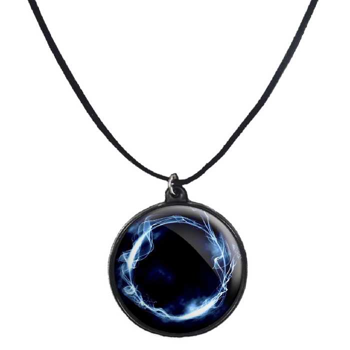 گردنبند پرمانه طرح سیاه چاله ها کد pmb.25880 مدل دو طرفه