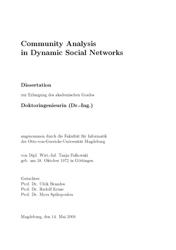 خرید و دانلود نسخه کامل کتاب Community Analysis in Dynamic Social Networks