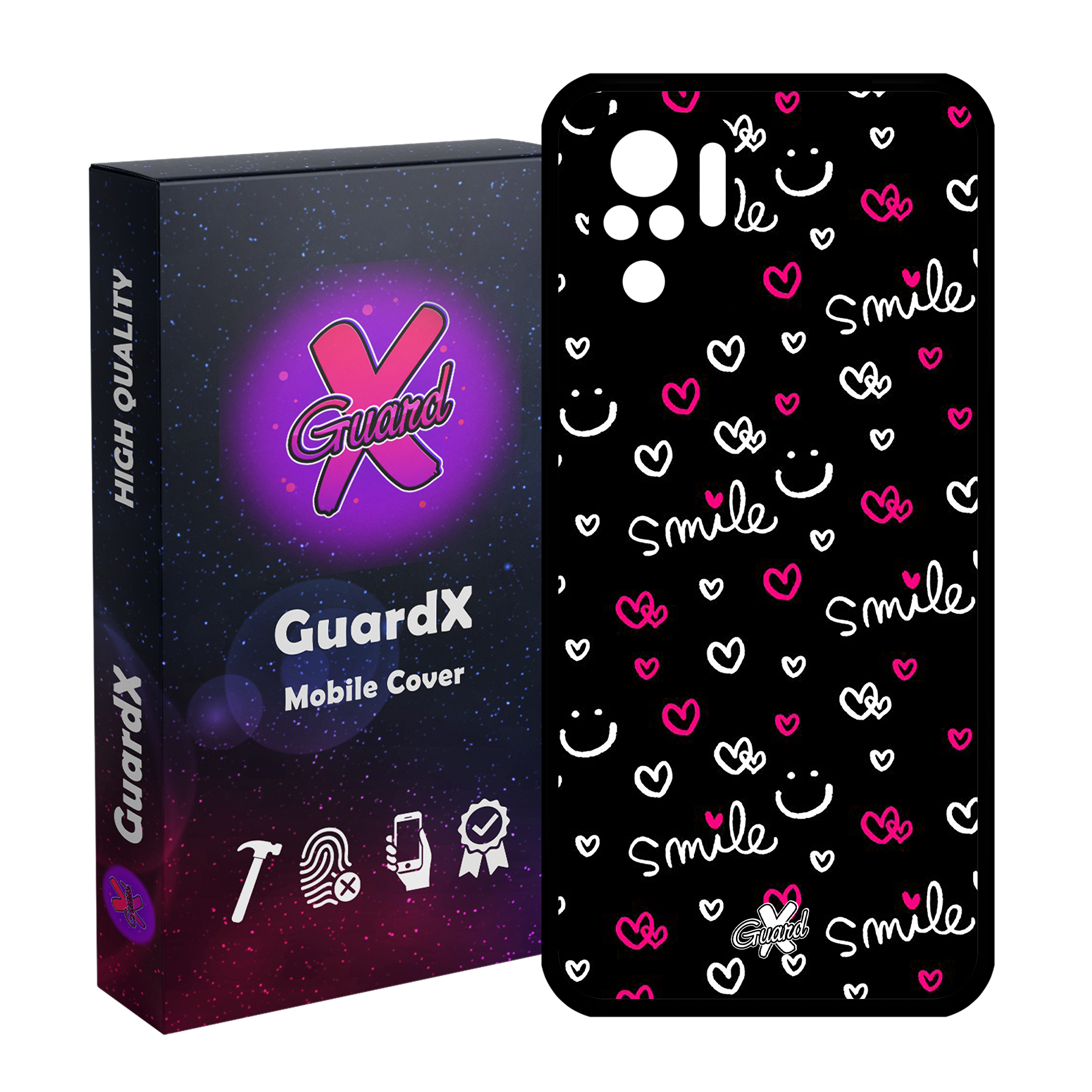 کاور گارد ایکس طرح Smile مدل Glass10136 مناسب برای گوشی موبایل شیائومی Redmi Note 10 4G / Note 10S