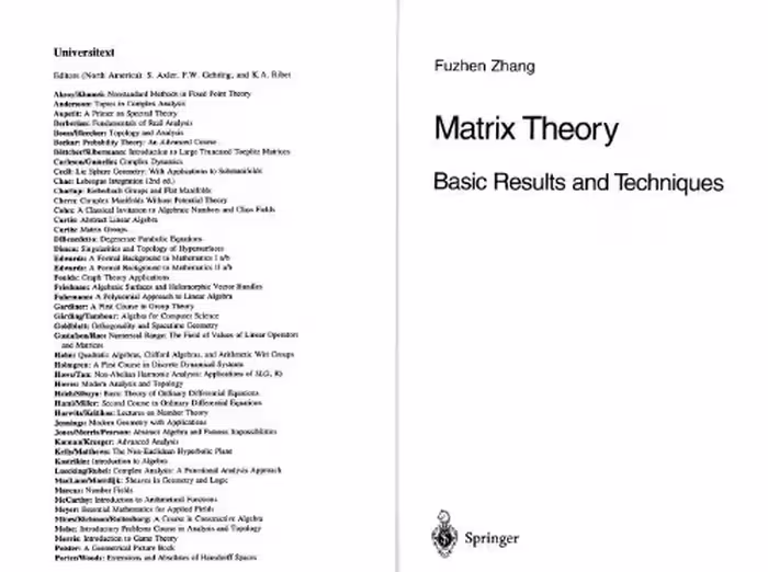 خرید و دانلود نسخه کامل کتاب Matrix theory: basic results and techniques