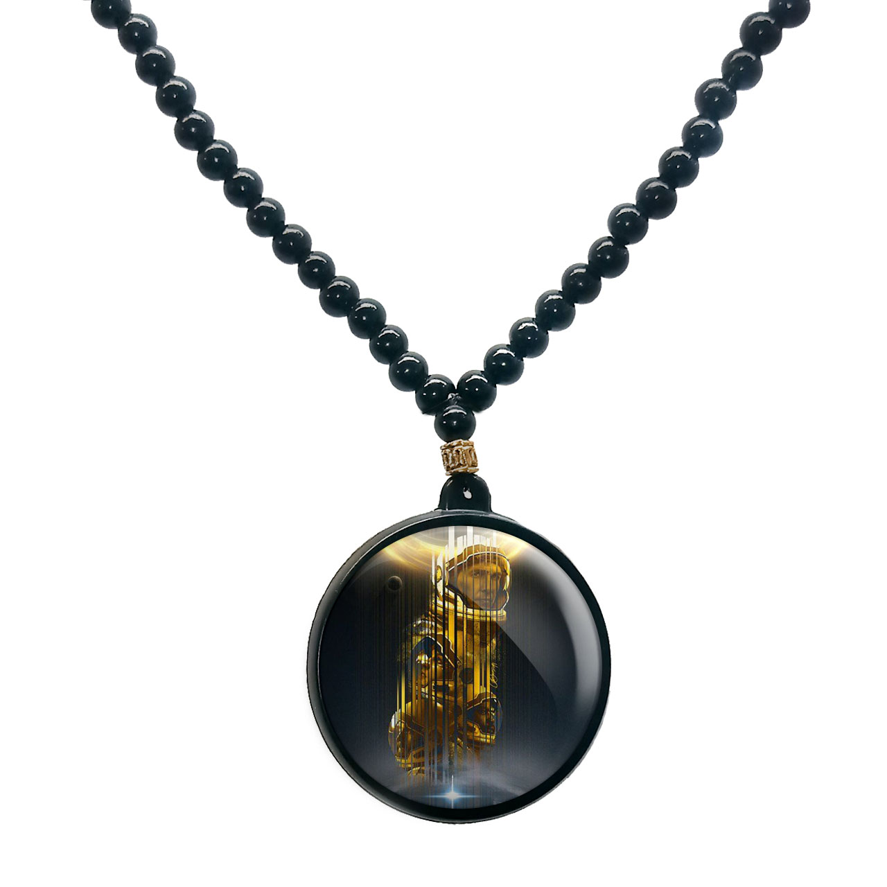 گردنبند پرمانه طرح Interstellar کد pmd.24265 مدل دو طرفه