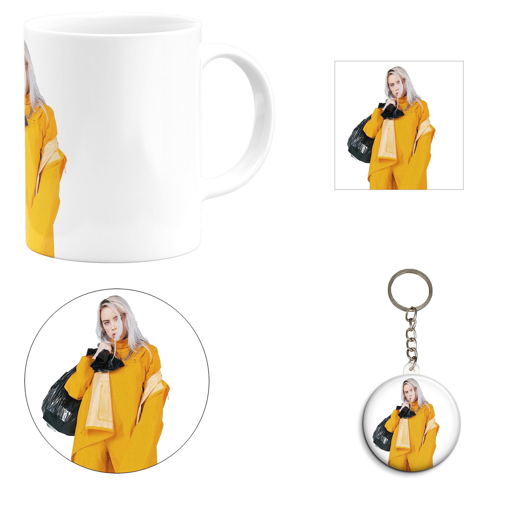 ست هدیه ماگ مدل بیلی ایلیش طرح billie eilish کد M5