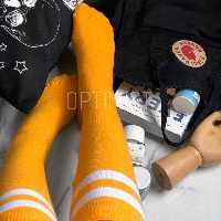 جوراب زیرزانو دوخطی زرد نخ پنبه فری سایز