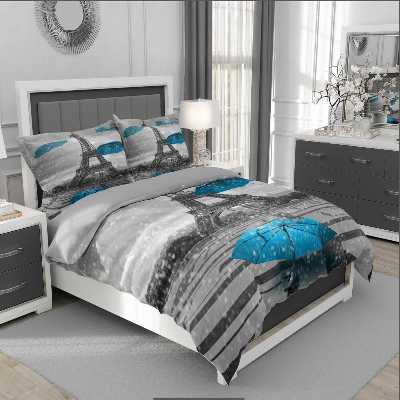 سرویس روتختی مدل برج ایفل و چتر کد 4689 یک نفره 5 تکه