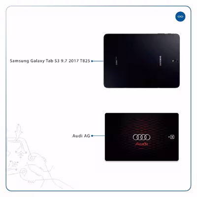 برچسب پوششی ماهوت مدل Audi AG مناسب برای تبلت سامسونگ Galaxy Tab S3 9.7 2017 T825