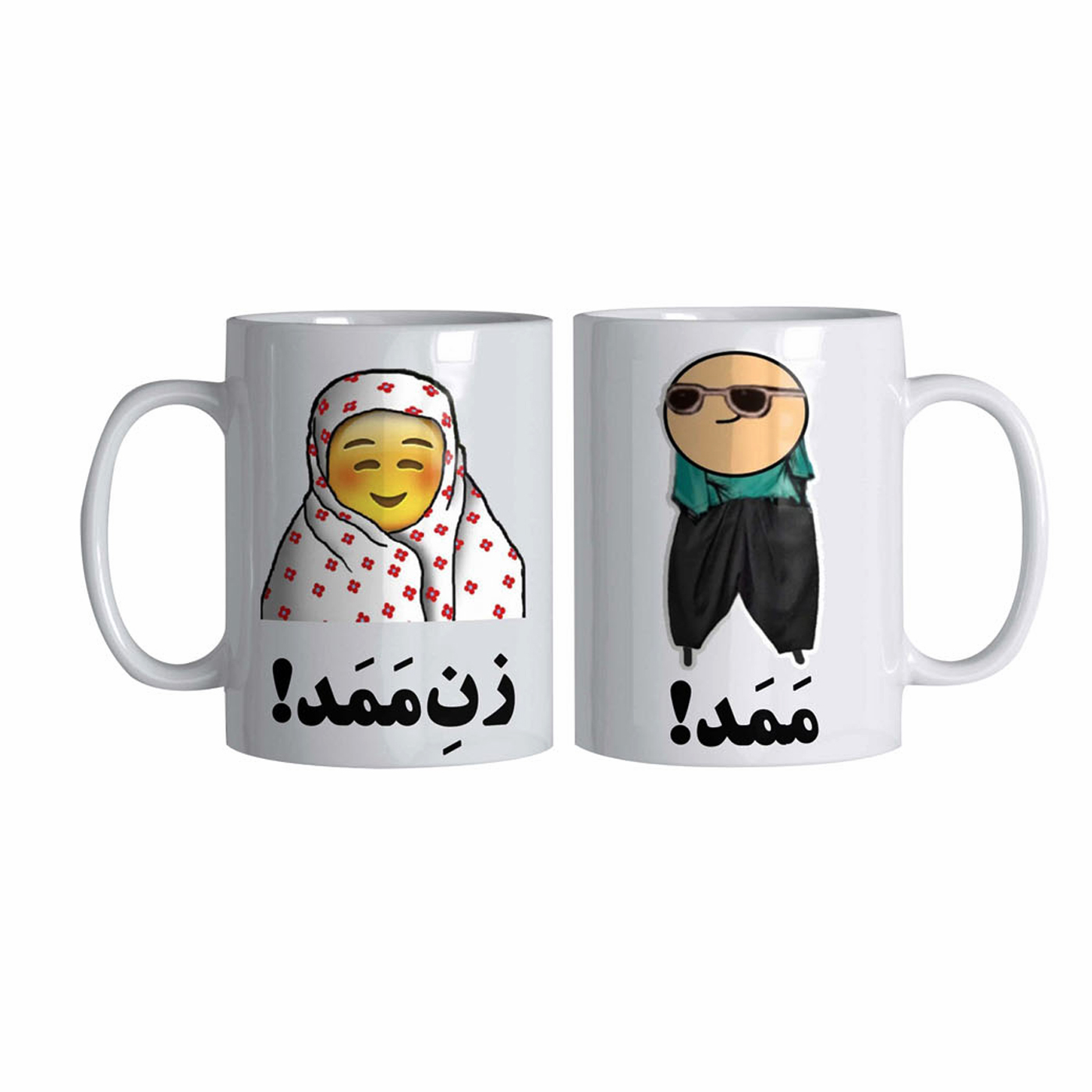 ماگ مدل ست طرح ممد و زن ممد مجموعه دو عددی