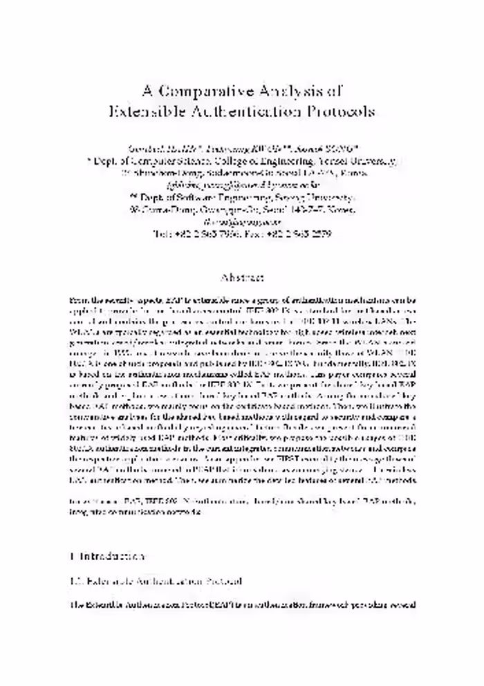 خرید و دانلود نسخه کامل کتاب A Comparative Analysis of Extensible Authentication Protocols