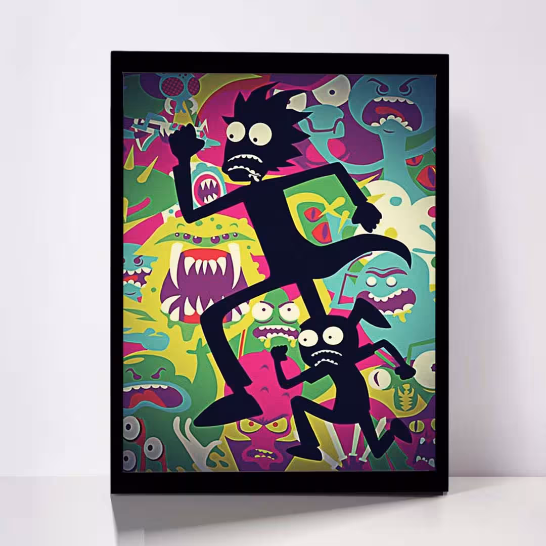 تابلو مدل Rick &amp; Morty کد F-1031