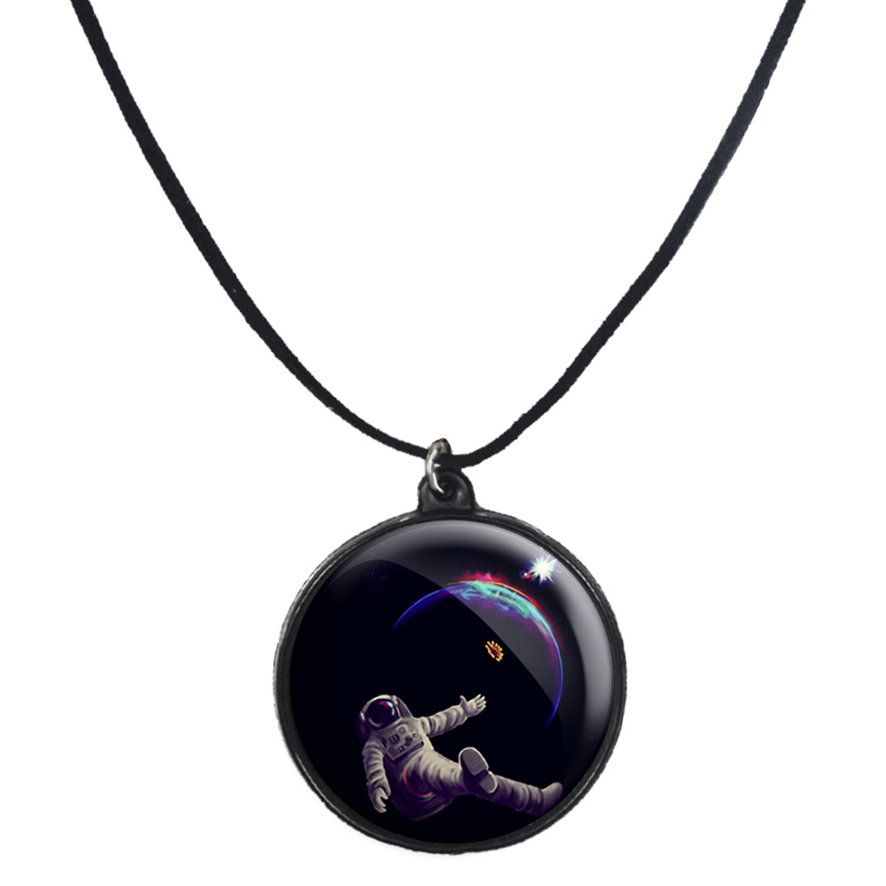 گردنبند پرمانه طرح فضانورد کد pmb.10302 مدل دو طرفه