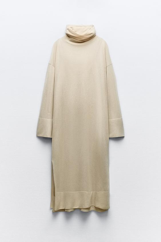 لباس زنانه زارا LONG HIGH NECK KNIT DRESS | تهران زارا TehranZara