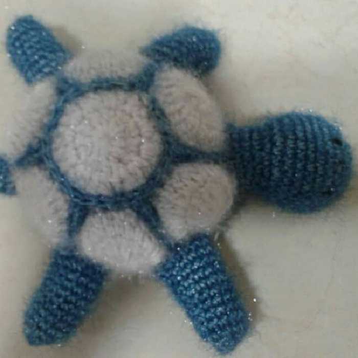 سفره پاک کن طرح لاک پشت قلاب بافی (دست بافت)