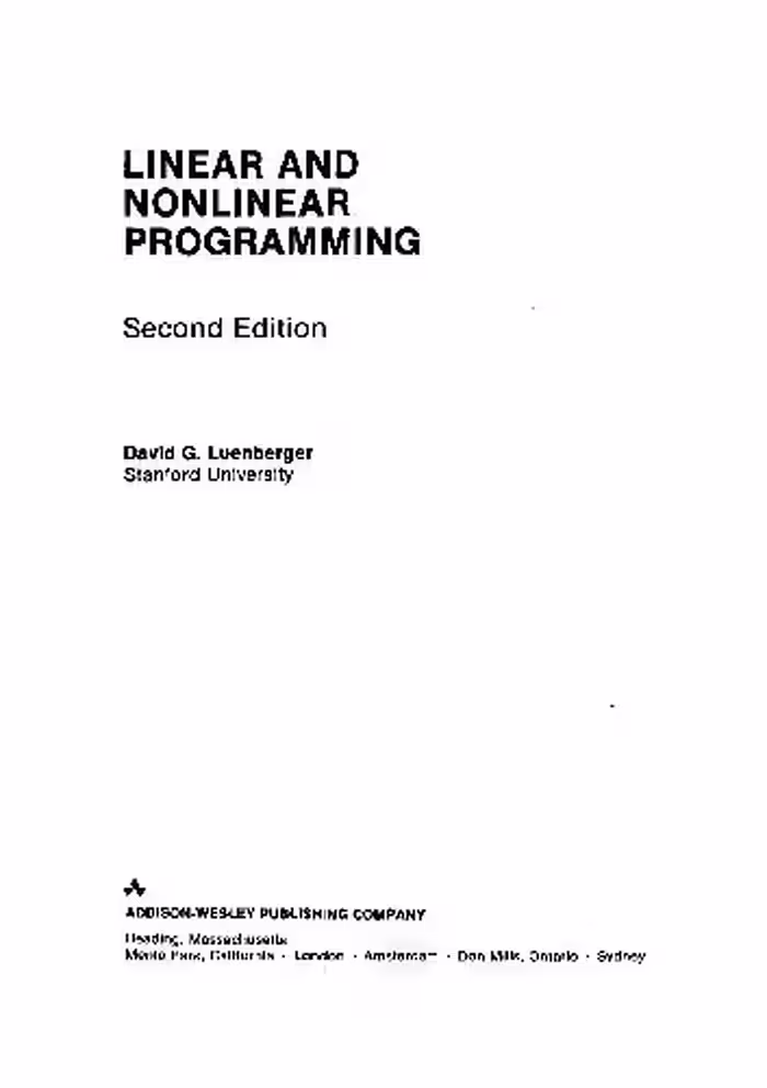 خرید و دانلود نسخه کامل کتاب Linear And Nonlinear Programming