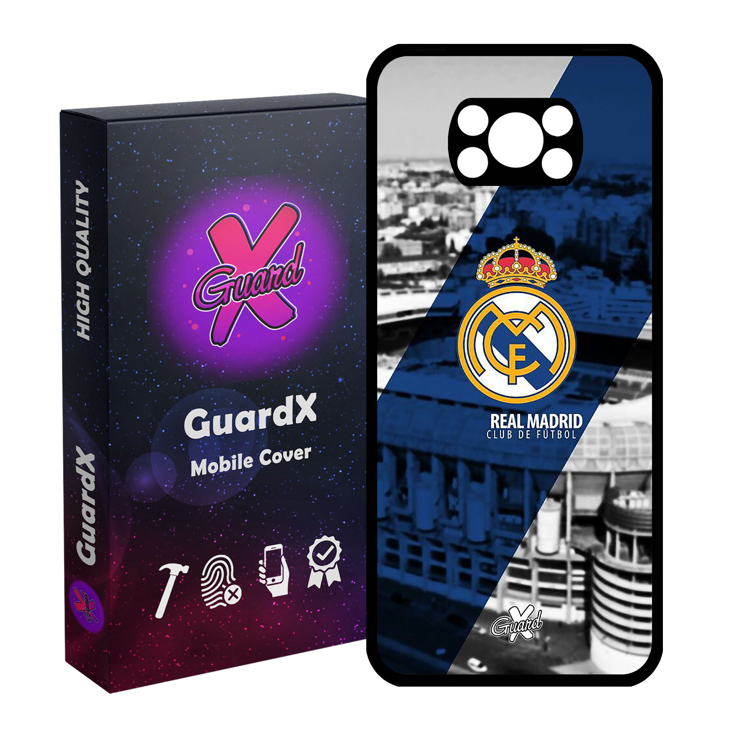 کاور گارد ایکس طرح Real Madrid مدل Glass10054 مناسب برای گوشی موبایل شیائومی Poco X3 Pro