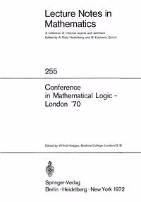 خرید و دانلود نسخه کامل کتاب Lecture Notes in Mathematics. Conference in Mathematical Logic - London ’70