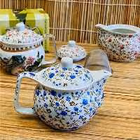 قوری چینی طرحدار صافی دار | amazonchi