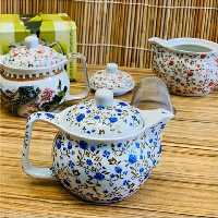 قوری چینی طرحدار صافی دار | amazonchi