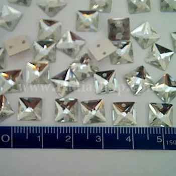 نگین مربع نقره ای سایز 1