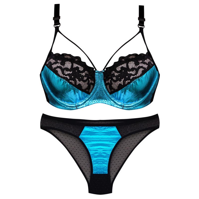ست شورت و سوتین 3391 فیروزه ای سایز75 تا 90