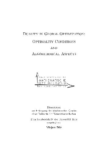 خرید و دانلود نسخه کامل کتاب Duality in Global Optimization: Optimality Conditions and Algorithmical Aspects