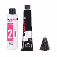 رنگ مو دوماسی شماره 4.00 حجم 120 میلی لیتر رنگ قهوه ای متوسط به همراه اکسیدان کد 01 شش درصدی حجم 180 میلی لیتر 