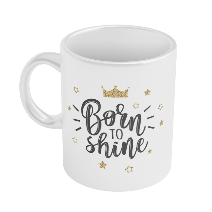 ماگ طرح تیپوگرافی مدل born to shine
