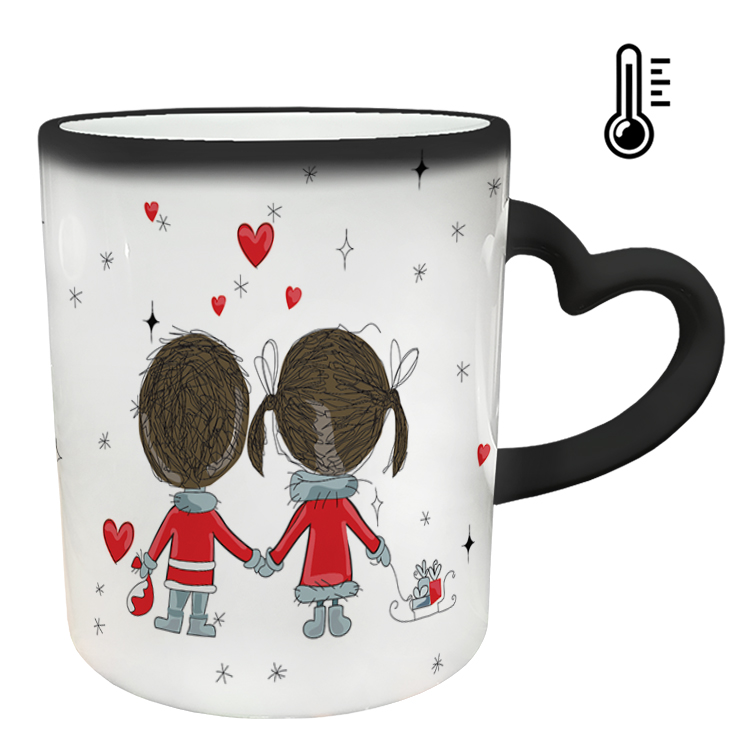 ماگ حرارتی مدل دسته قلبی طرح عاشقانه کد 8