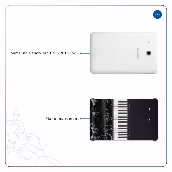 برچسب پوششی ماهوت مدل Piano-Instrument مناسب برای تبلت سامسونگ Galaxy Tab E 9.6 2015 T560