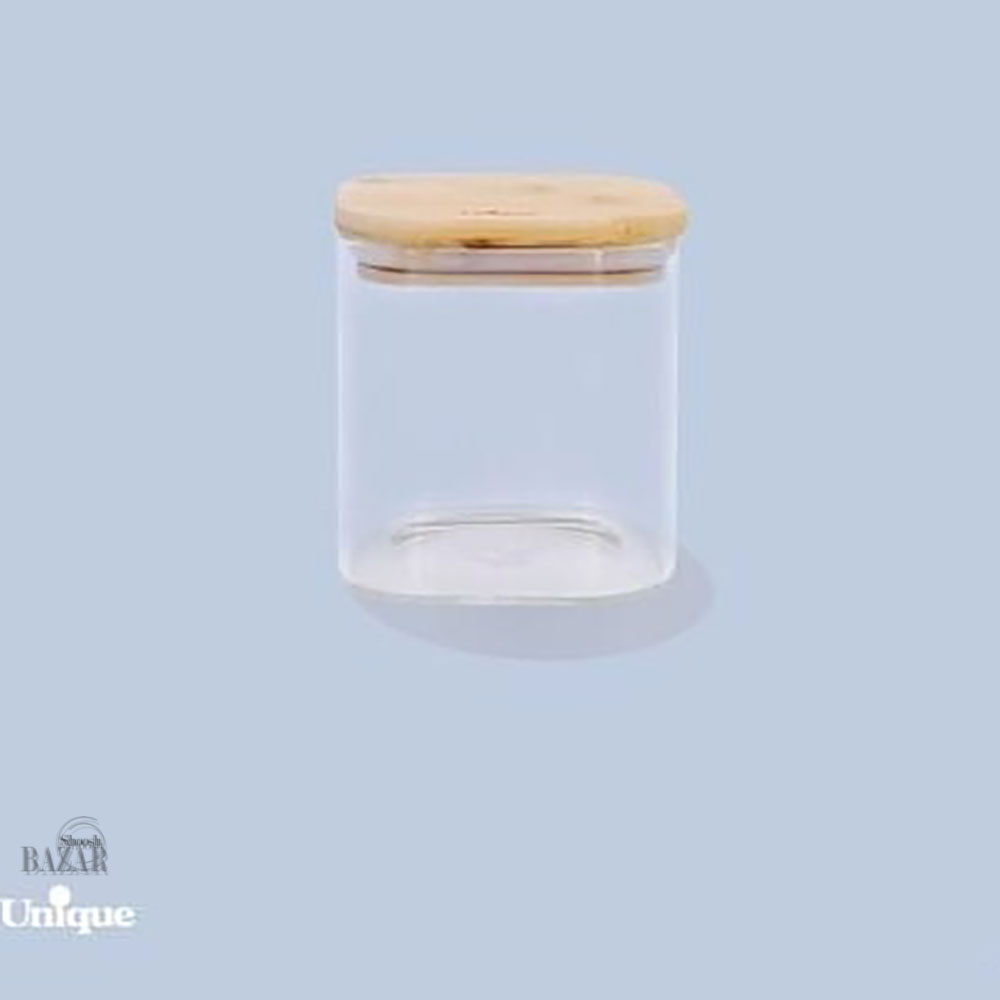 بانکه شیشه ای در چوبی مربع 10 سانت یونیک کد 1764