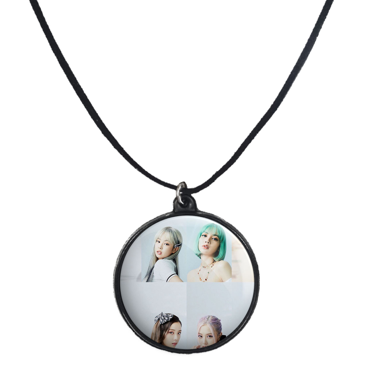 گردنبند پرمانه طرح بلک پینک کد pmb.18171 مدل دو طرفه