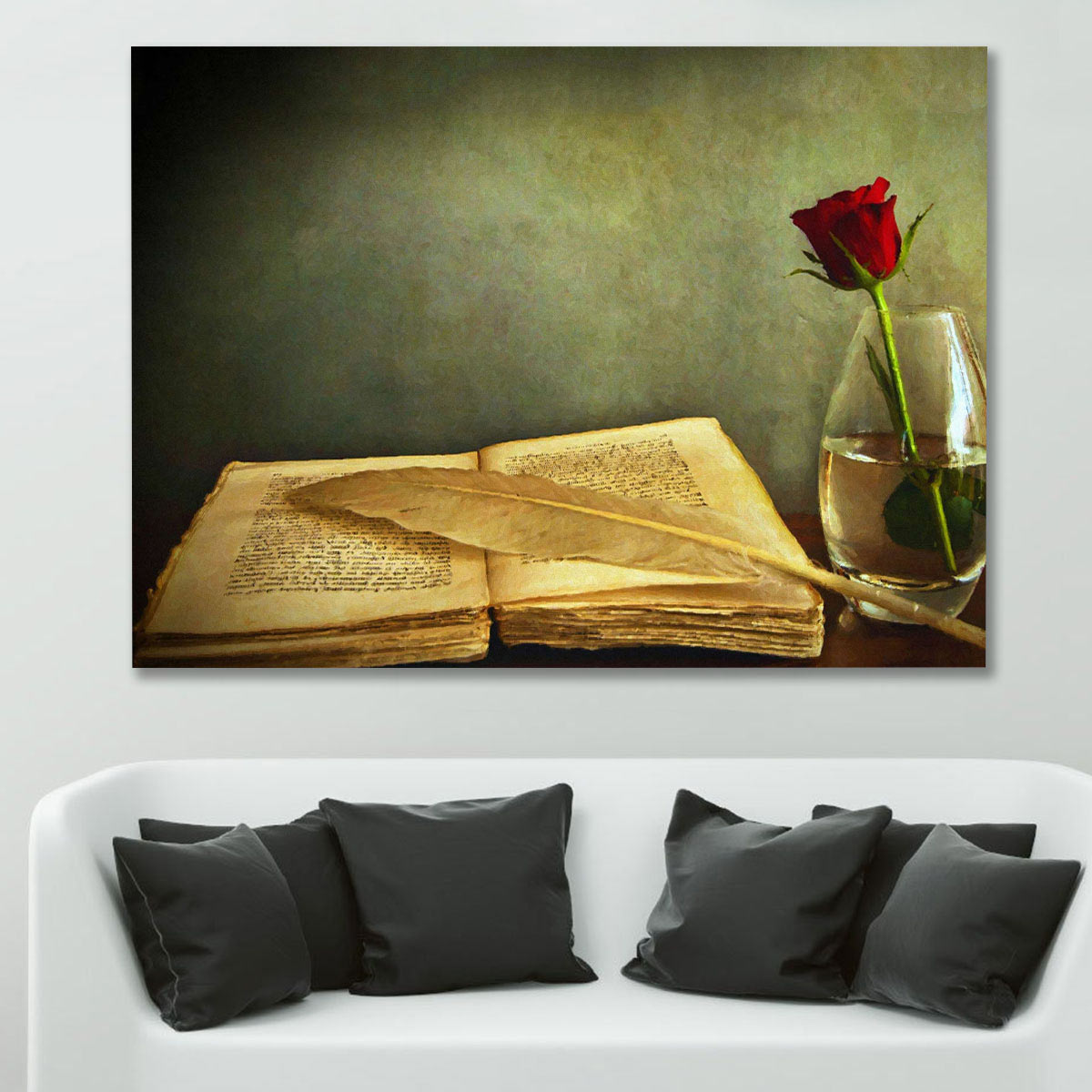 تابلو شاسی گالری استاربوی طرح گل و کتاب مدل Amazing 435