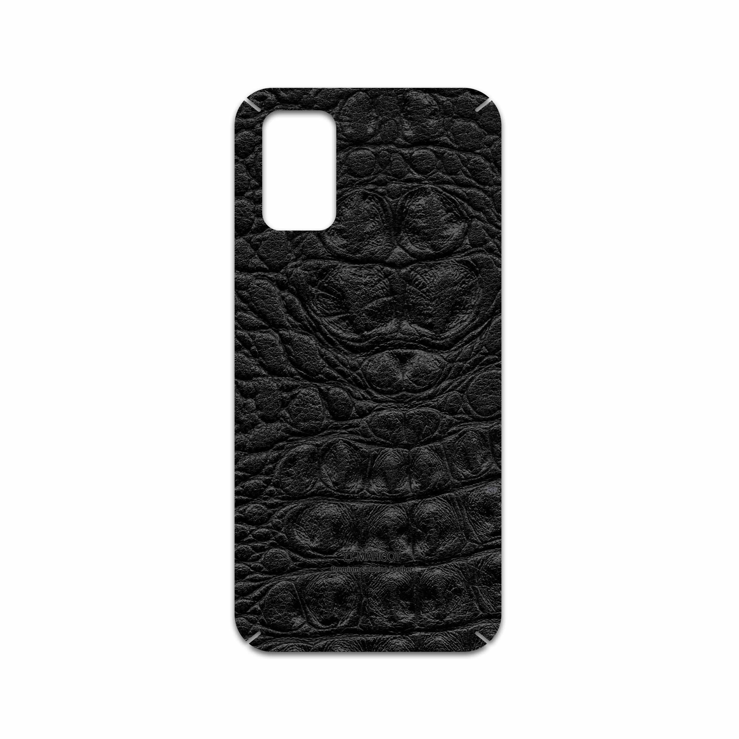 برچسب پوششی ماهوت مدل Black-Crocodile-Leather مناسب برای گوشی موبایل سامسونگ Galaxy A02S